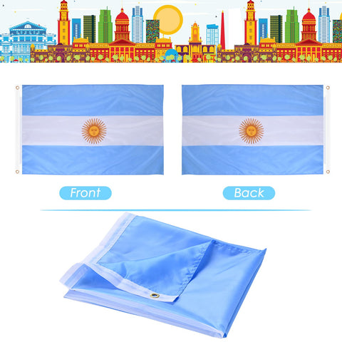 AhfuLife Argentine flag 3x5ft great for wall or dorm room displays