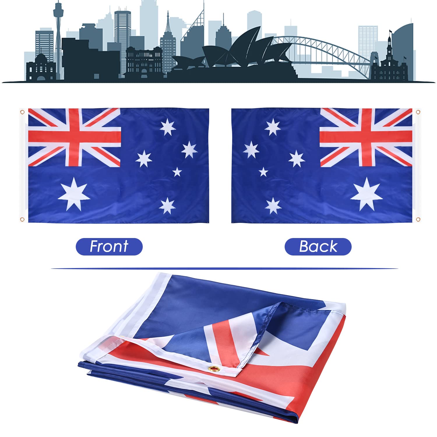 Durable fabric flag suitable for flagpole and indoor/outdoor use