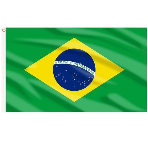 AhfuLife Brazil flag 3x5ft outdoors, durable fabric for weather-ready display