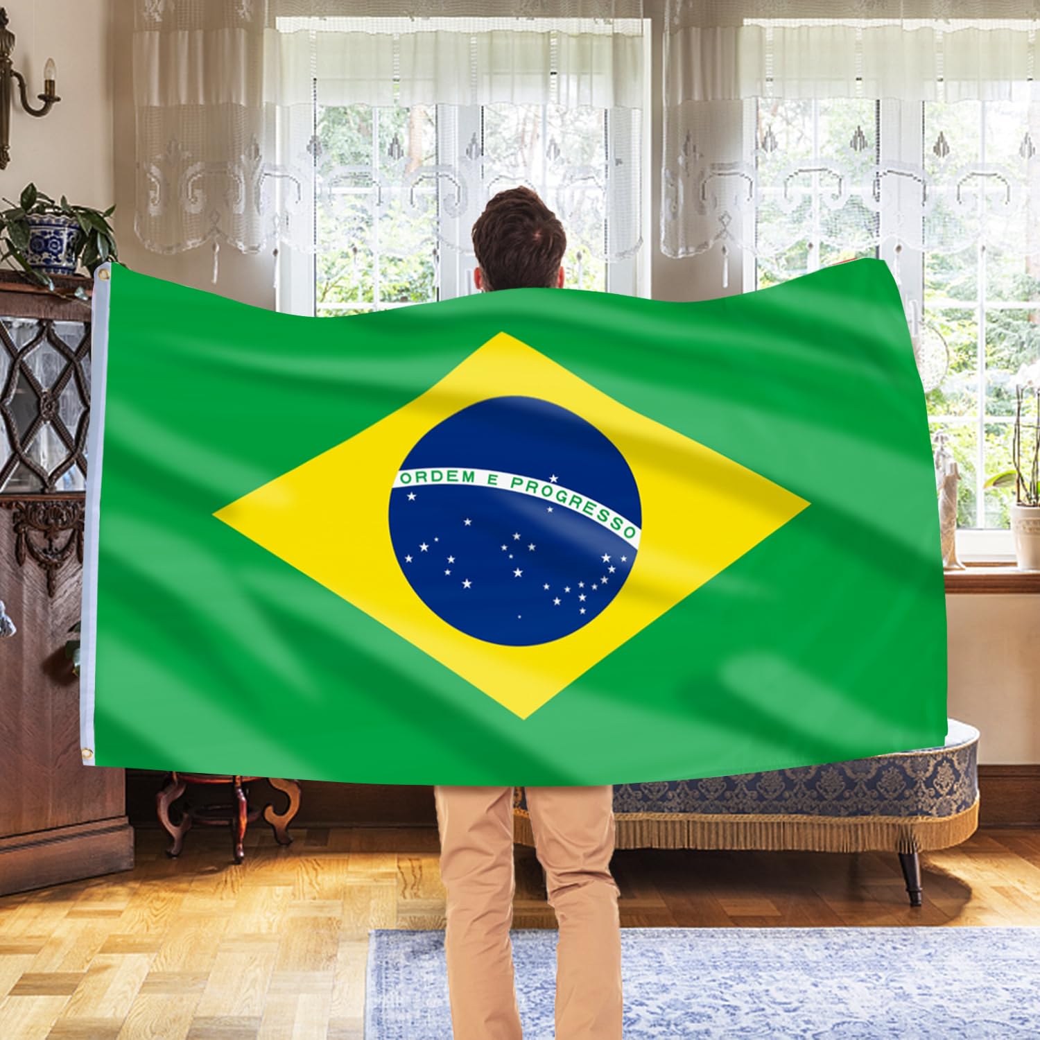 AhfuLife Brazil flag decor for patios and balconies during events