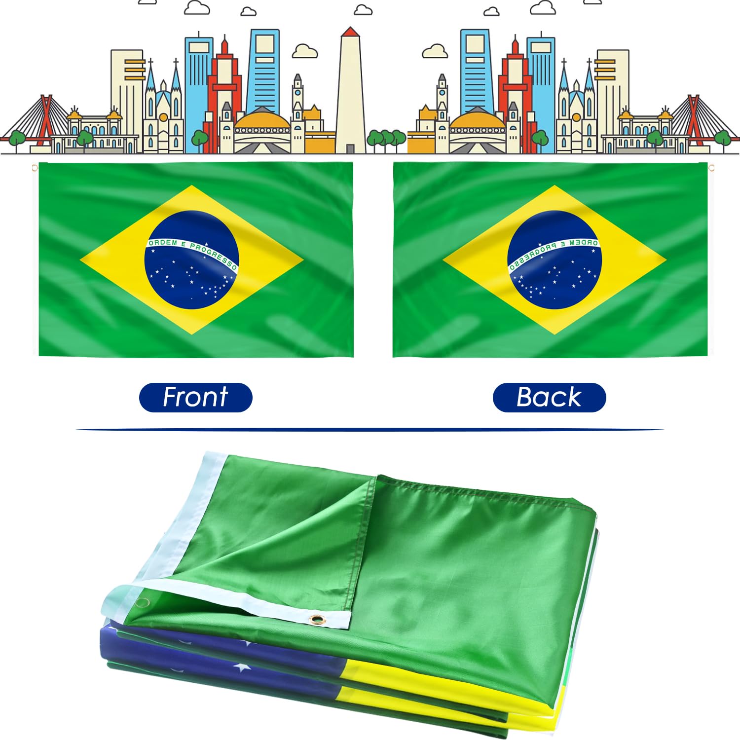 AhfuLife Brazil flag wall-mounted display for bold indoor decoration