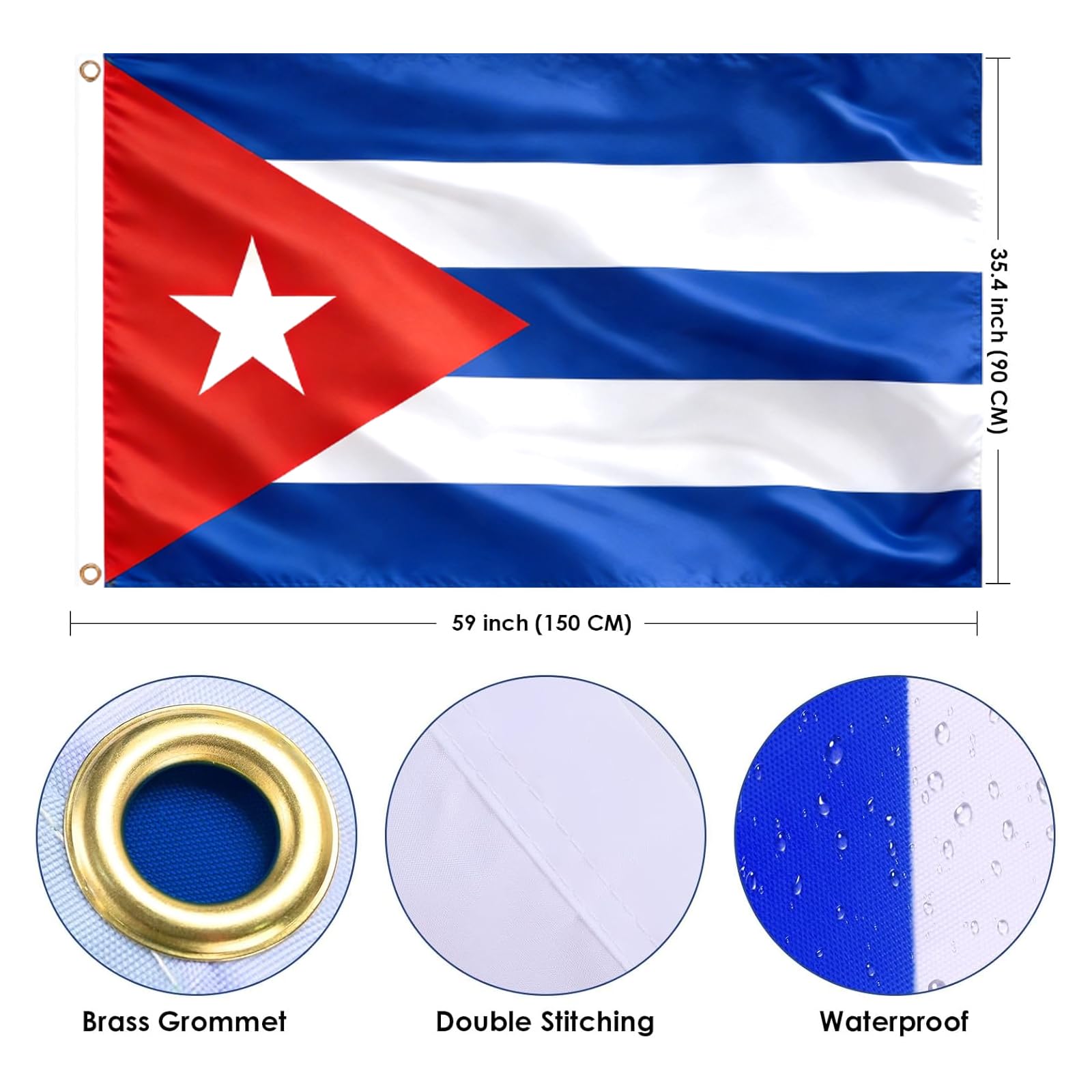 AhfuLife Cuba flag outdoor use on flagpole showcases bold national symbolism