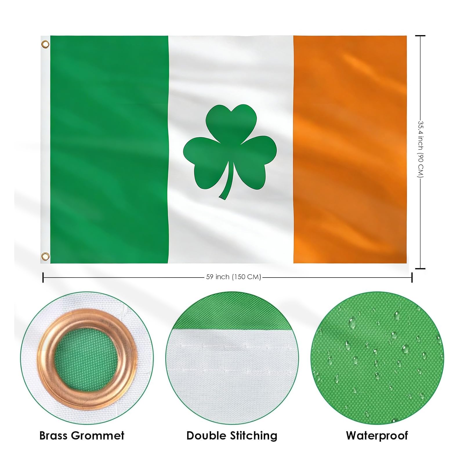 AhfuLife flag edges with double stitched construction for durable outdoor hanging.