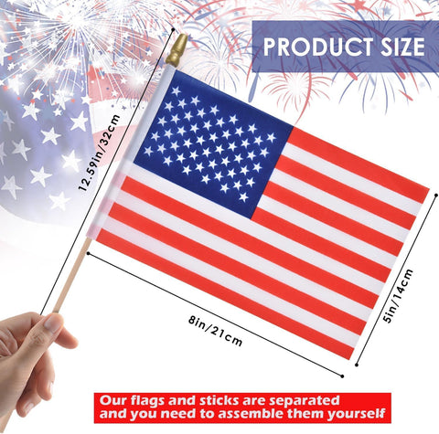 AhfuLife handheld flags with 48-country designs for festive events