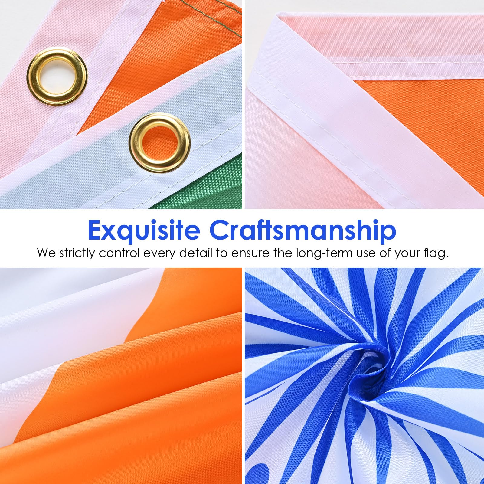 AhfuLife India flag with brass eyelets for secure mounting