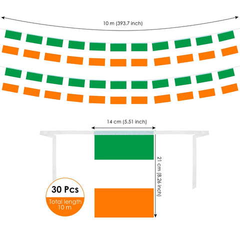 AhfuLife 30 Irish flags ready for easy party decorating.