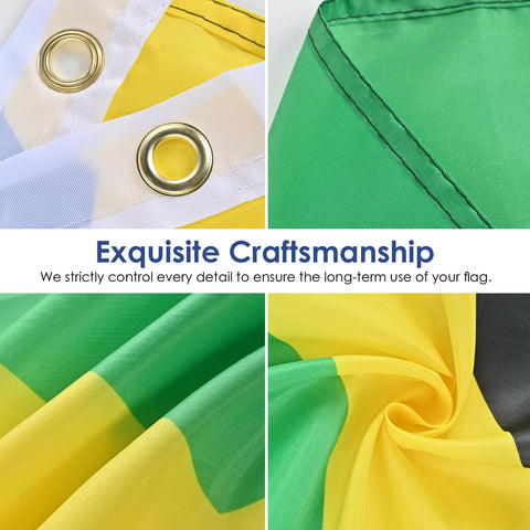 AhfuLife Jamaica flag double-stitched edge resists fraying in windy displays