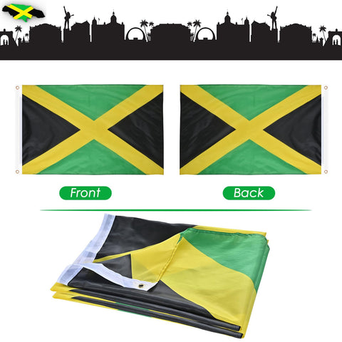 AhfuLife Jamaica flag displayed on wall in dorm for national pride