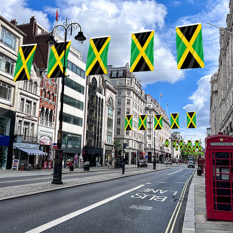 AhfuLife Jamaica flag waterproof fabric maintains bright color outdoors