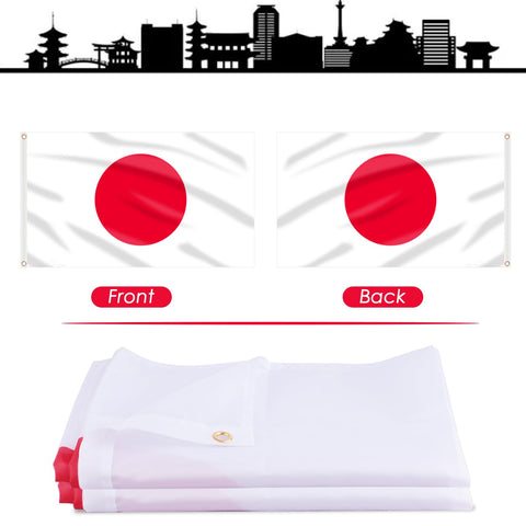 AhfuLife Japan flag vibrant print maintains color in sun and rain.