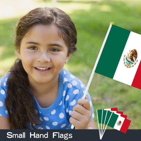 AhfuLife Mexico flags on sticks ideal for Independence Day and sports celebrations