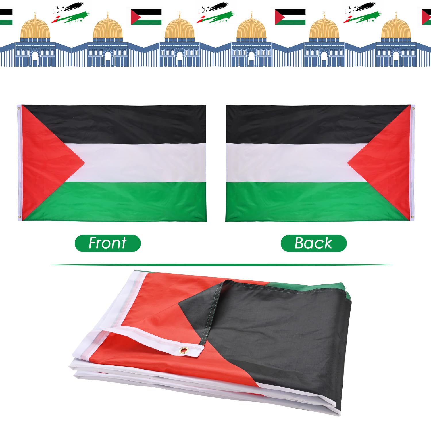 AhfuLife Palestine flag wall or dorm display for easy setup