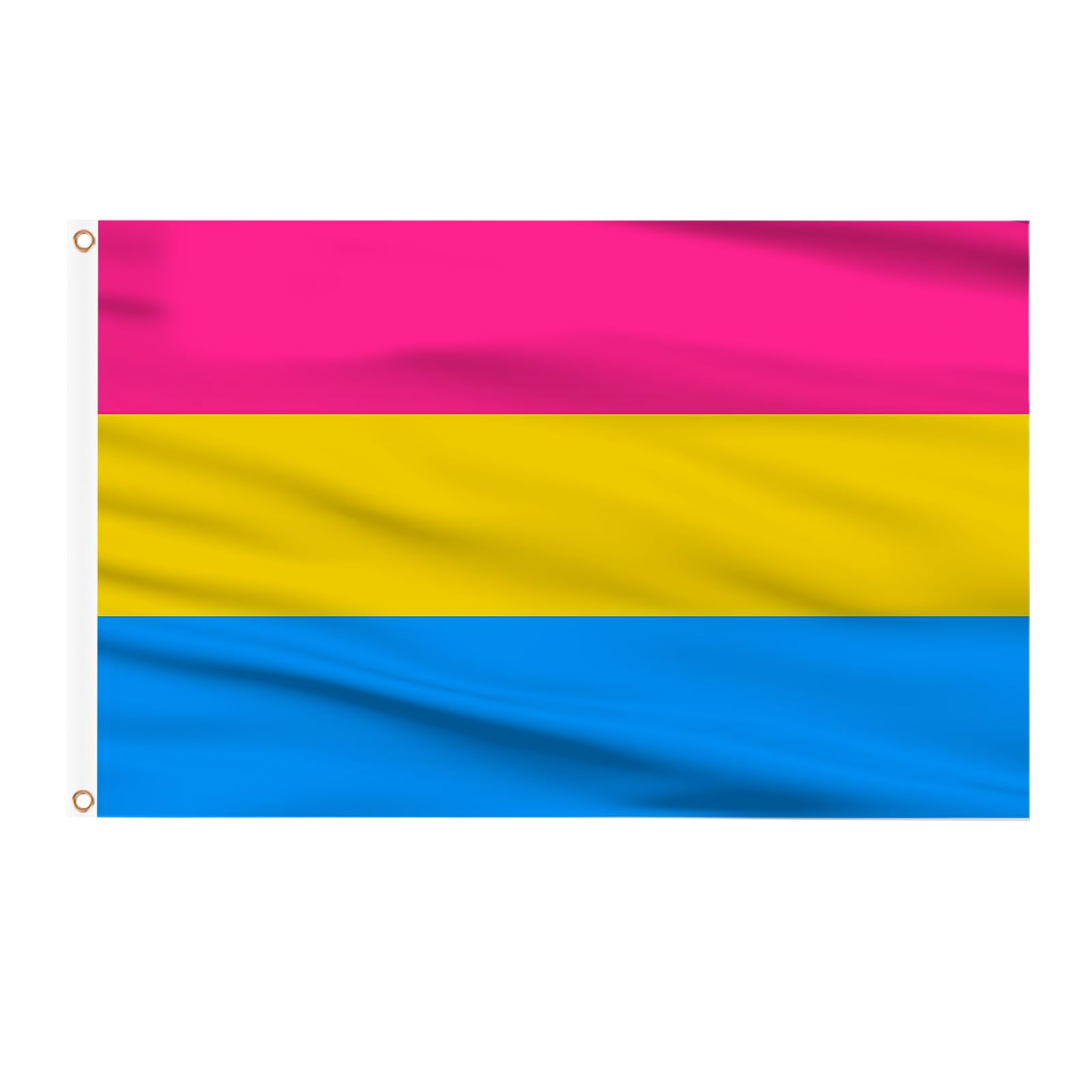 AhfuLife pansexual flag front view with double-sided colors for outdoor displays.