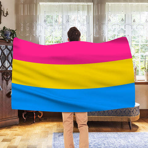 AhfuLife pansexual flag waterproof fabric resists sun and rain fading.