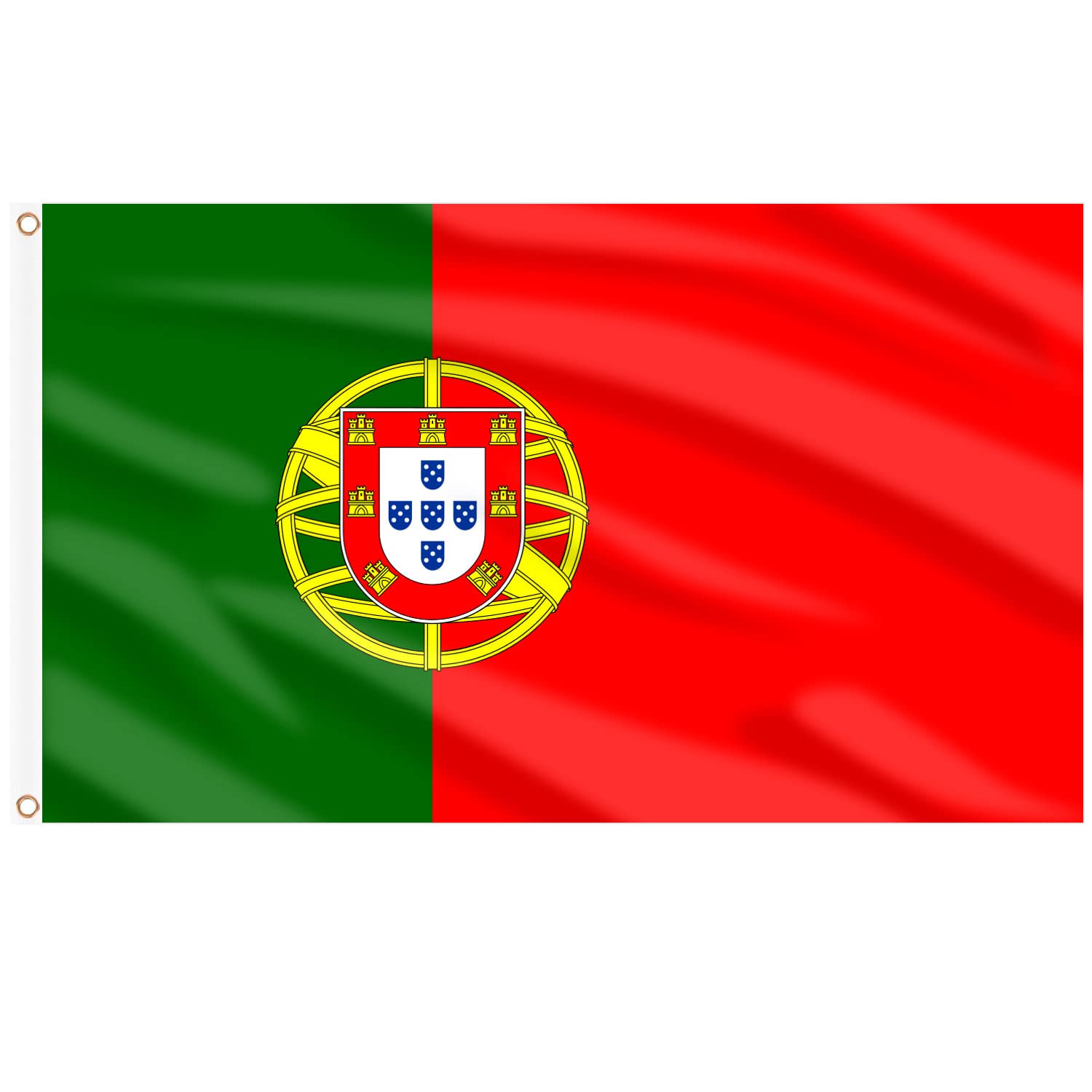 AhfuLife Portugal flag 3x5 ft outdoors, weatherproof for patios and balconies.