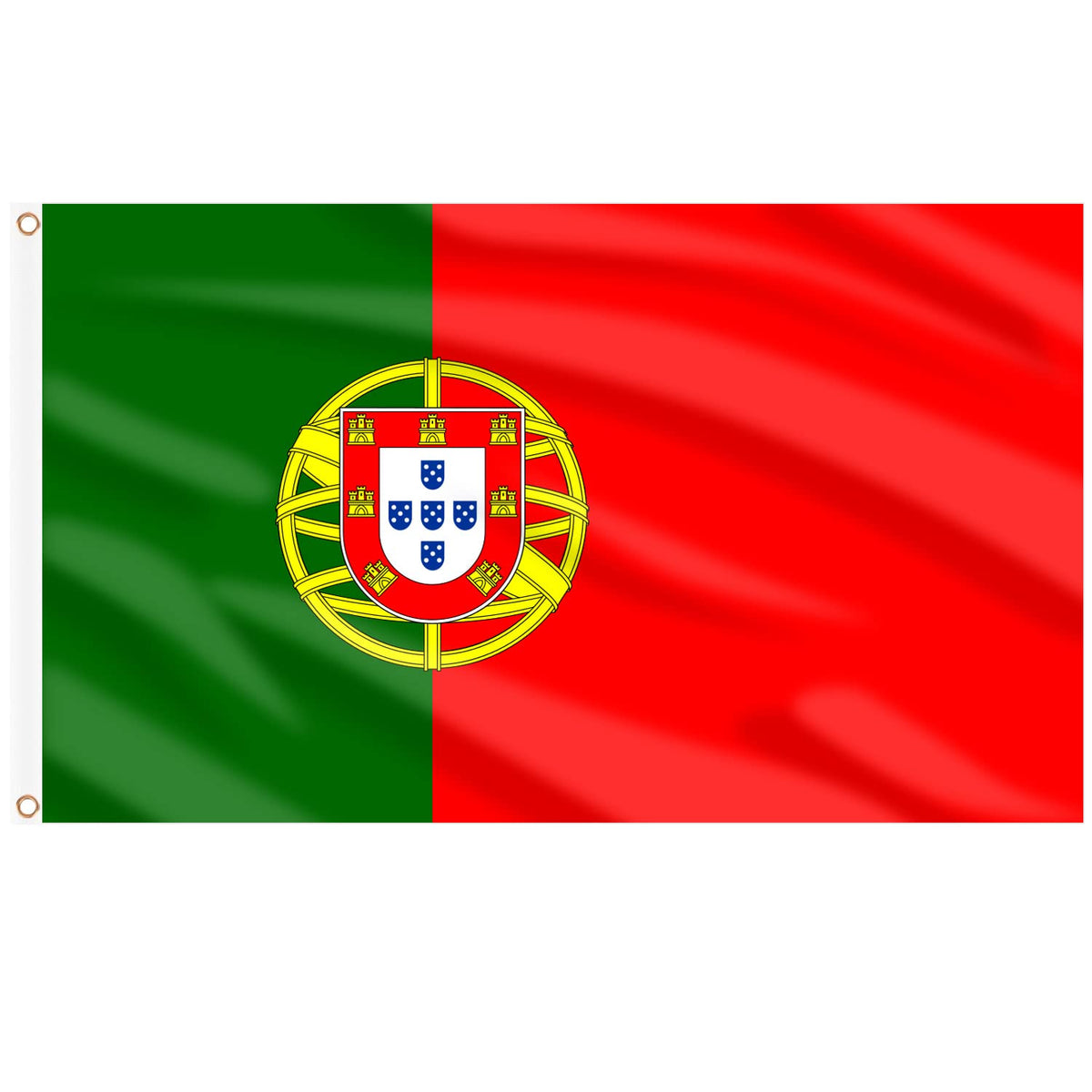 AhfuLife Portugal flag 3x5 ft outdoors, weatherproof for patios and balconies.
