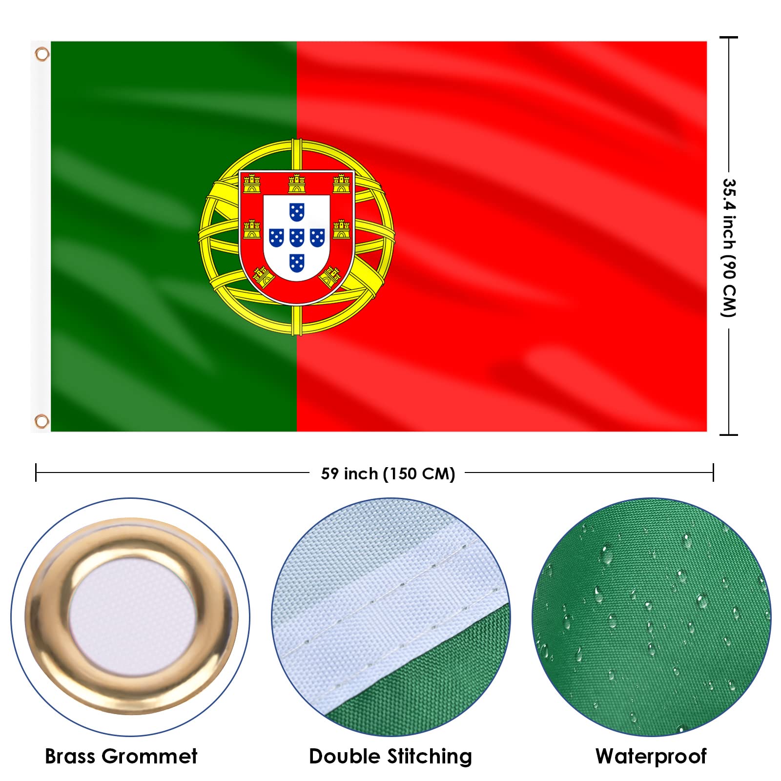 AhfuLife flag with brass eyelets, easy to hang on flagpoles.