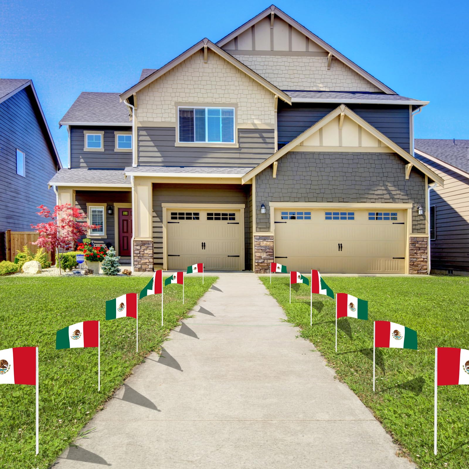 Round pole design on AhfuLife flags makes decorating simple and safe