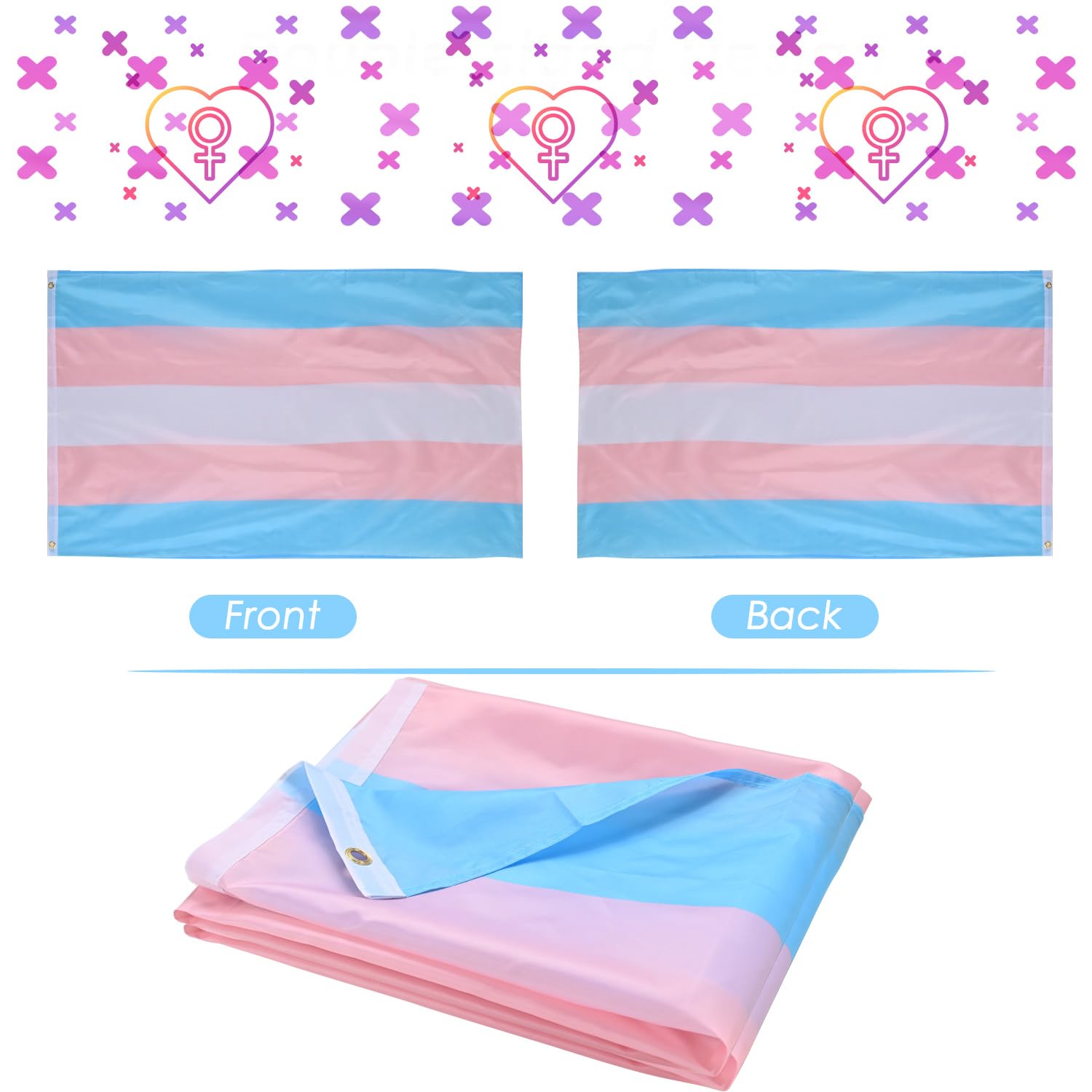 AhfuLife transgender flag suitable for weddings and party decor.