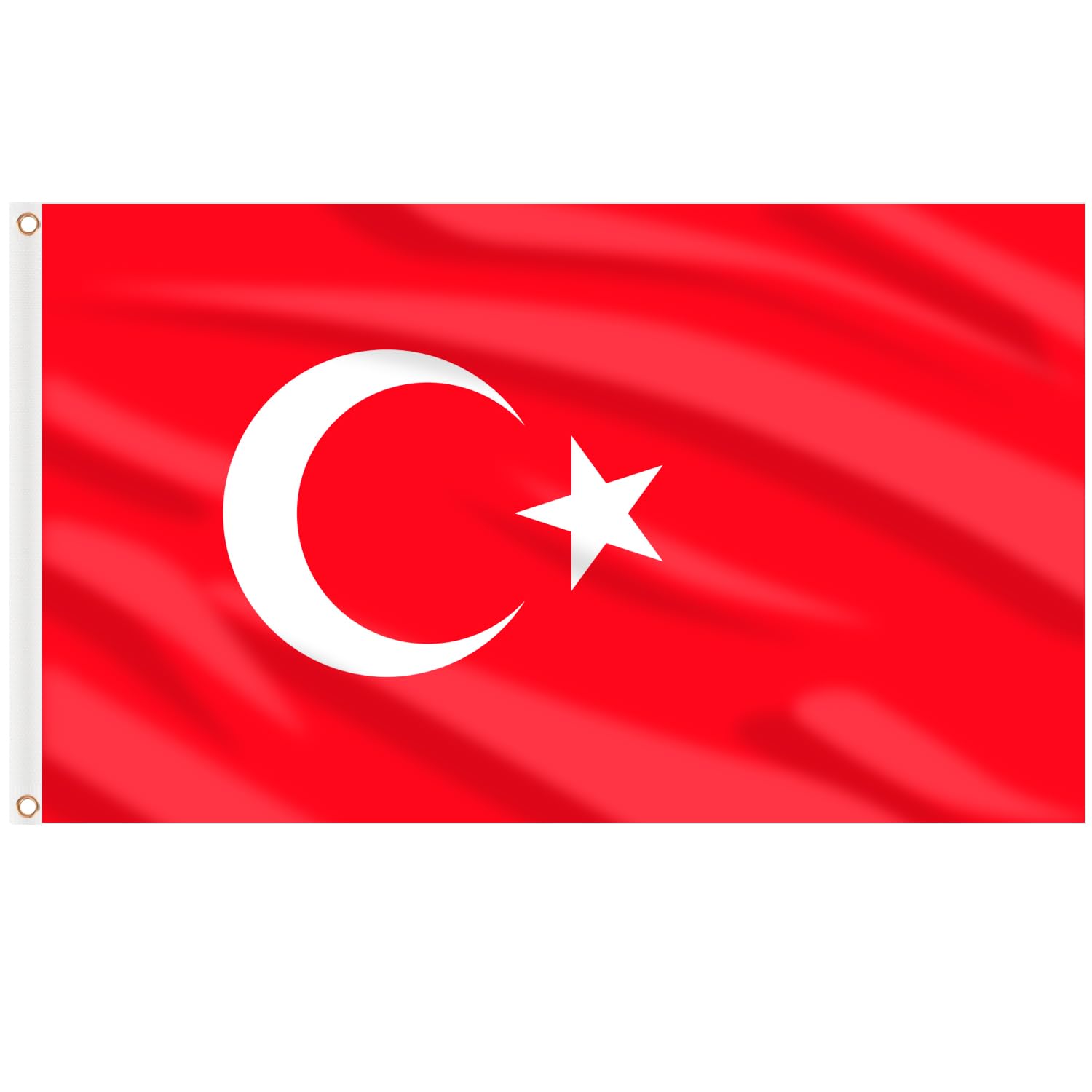 AhfuLife Turkey flag 3x5 ft outdoor brass eyelets for durable display.