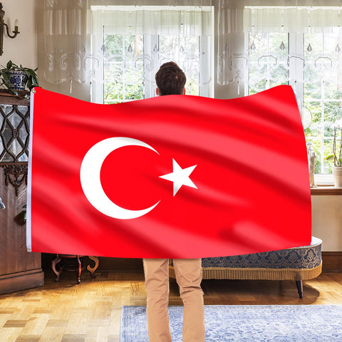 AhfuLife Turkey flag wall hanging suitable for dorms and interiors.