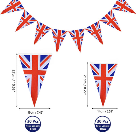 AhfuLife double-sided Union Jack bunting for clear visibility at events.