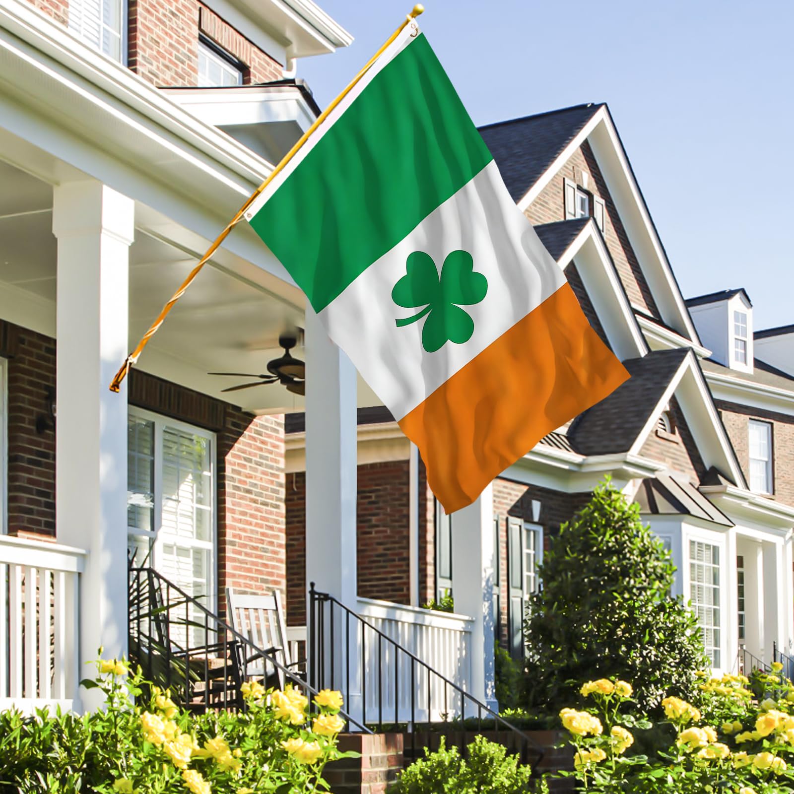AhfuLife vibrant green shamrock print stays bright over time.