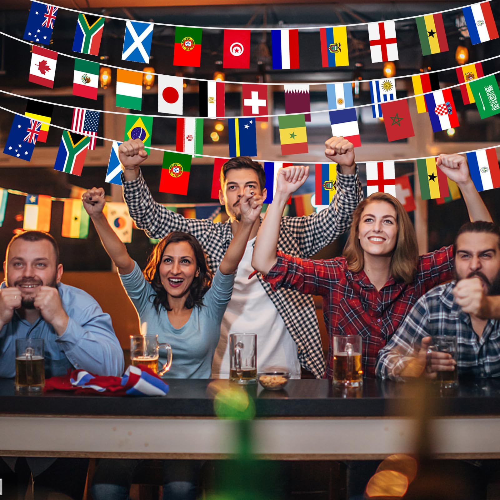 AhfuLife World Cup flags banner 48-teams collection supports diverse country displays.
