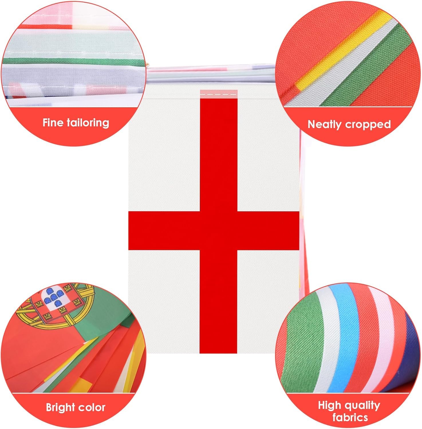 AhfuLife World Cup flags banner polyester fabric offers weather resistance for any venue.