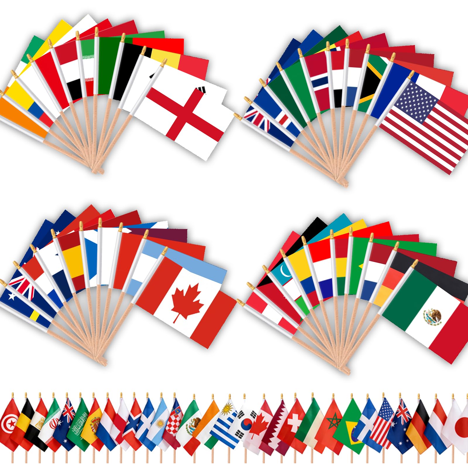 AhfuLife World Cup flags collection on sticks for vibrant stadium decor