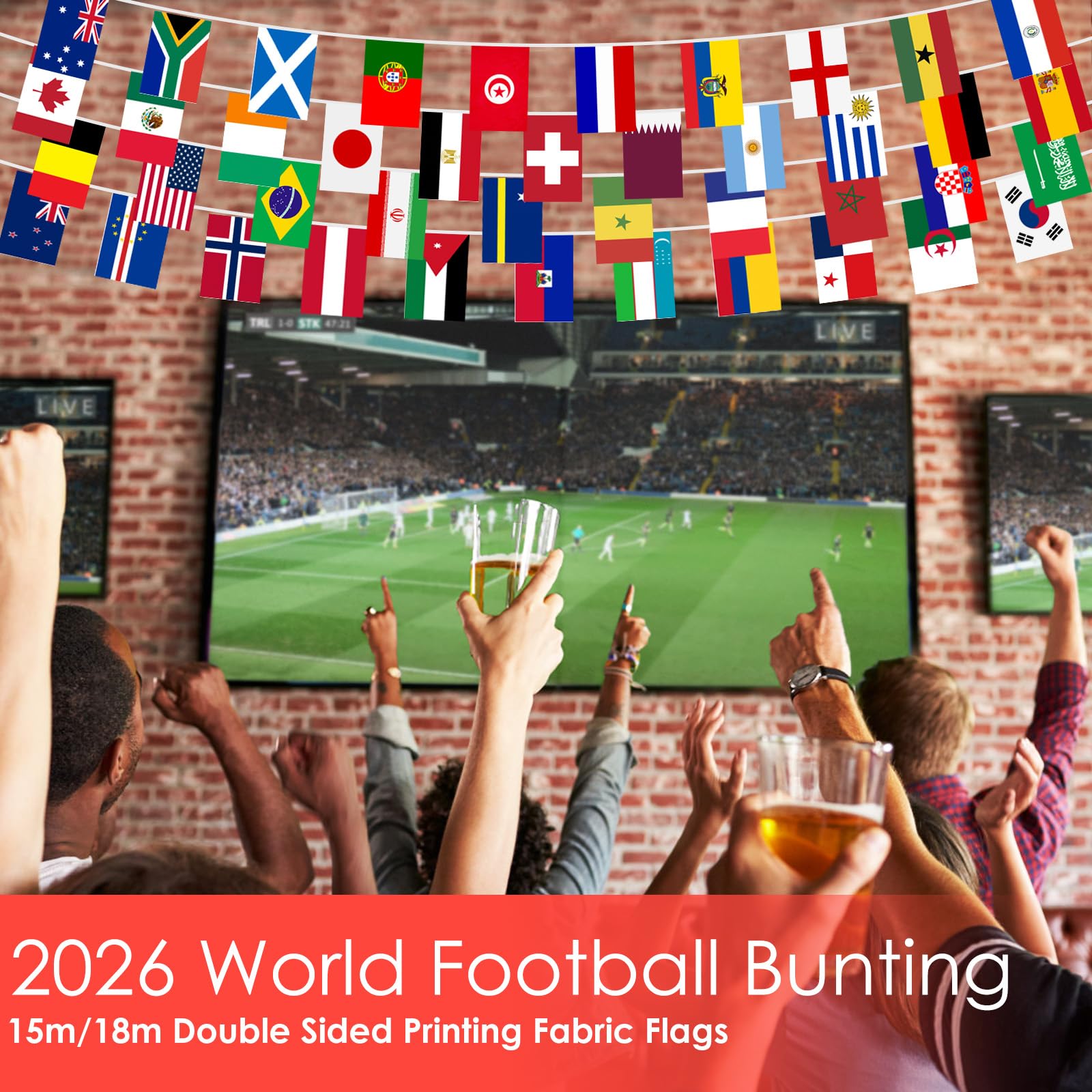 Indoor and outdoor versatility for AhfuLife world flags banner