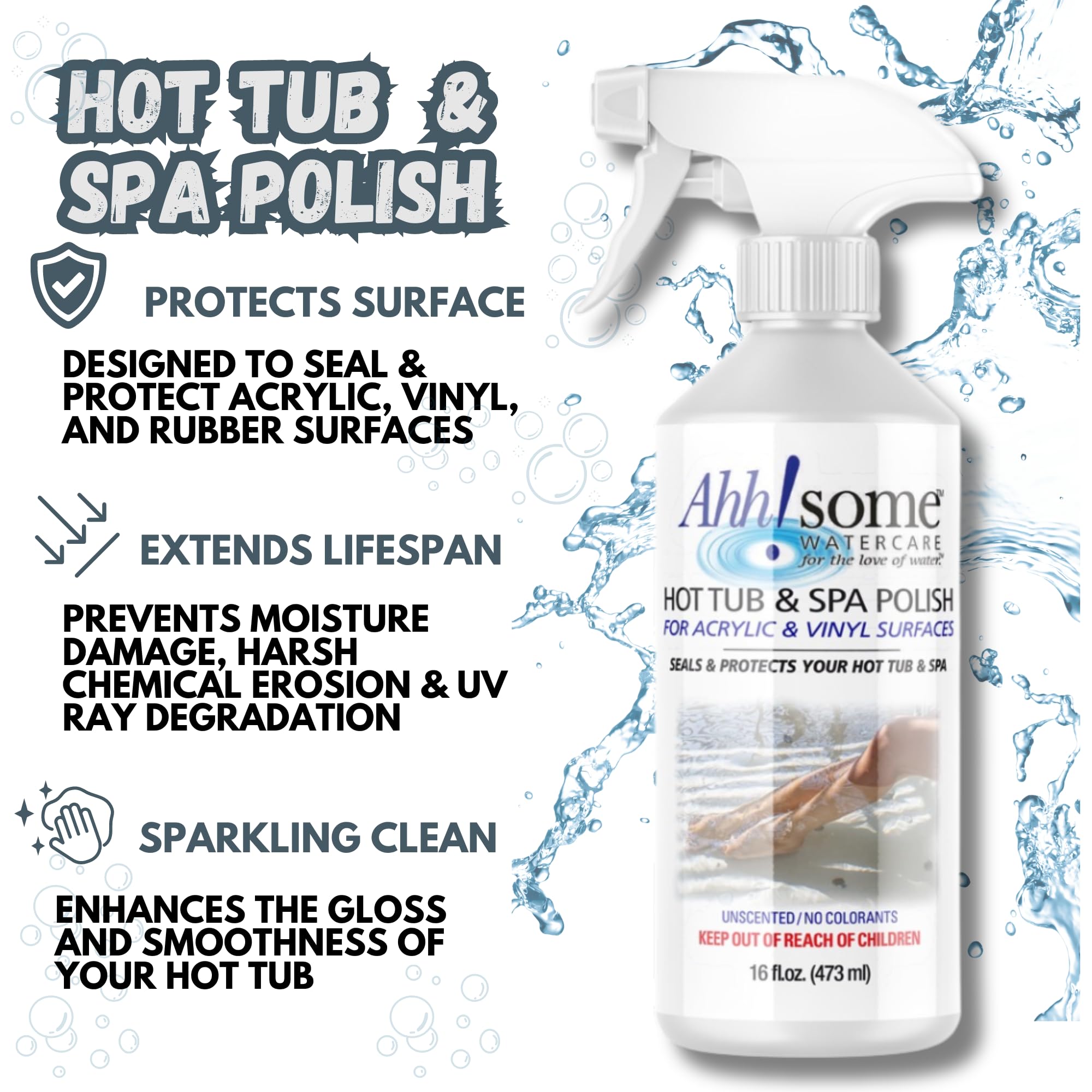 Applying Ahh-Some Polish on spa surface demonstrates easy, streak-free maintenance.