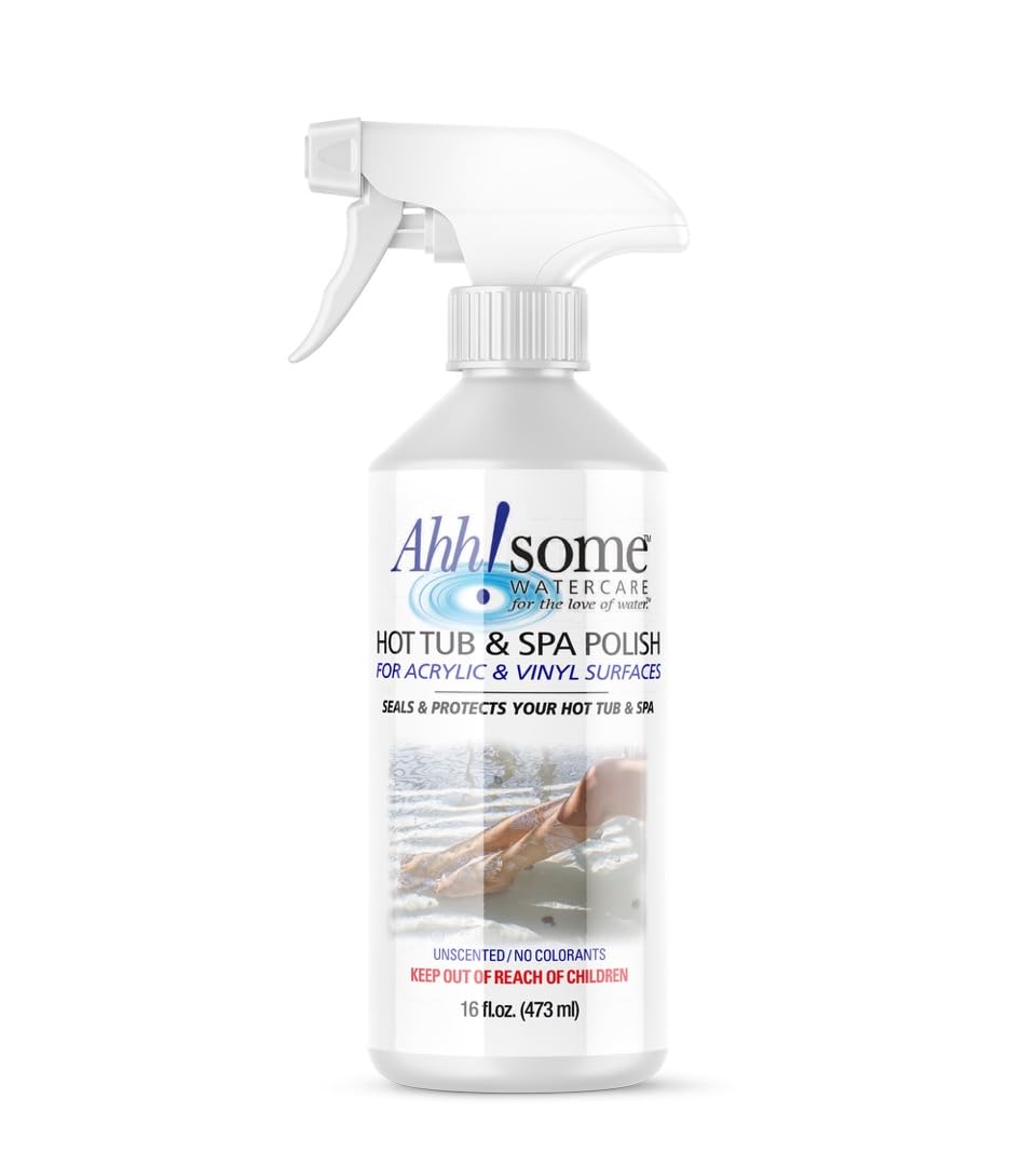Ahh-Some Hot Tub Spa Polish spray bottle provides quick protection and a showroom shine.