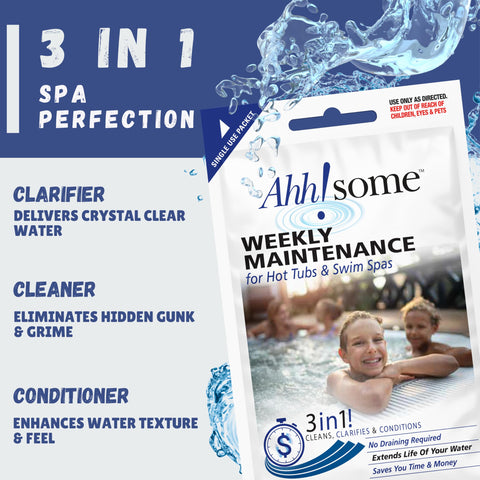 Ahh-Some hot tub water clarity before and after treatment.