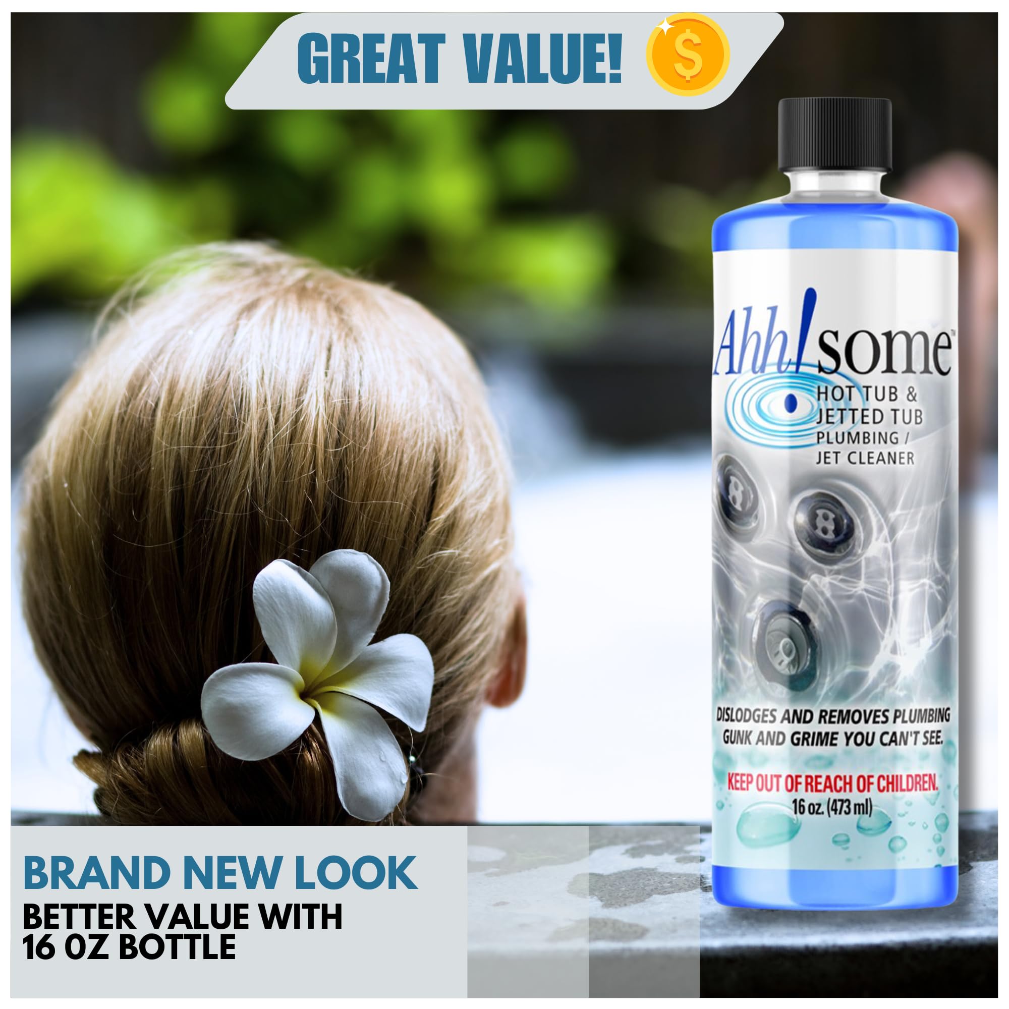 Ahh-Some jetted tub cleaner in action cleans spa jets effectively.