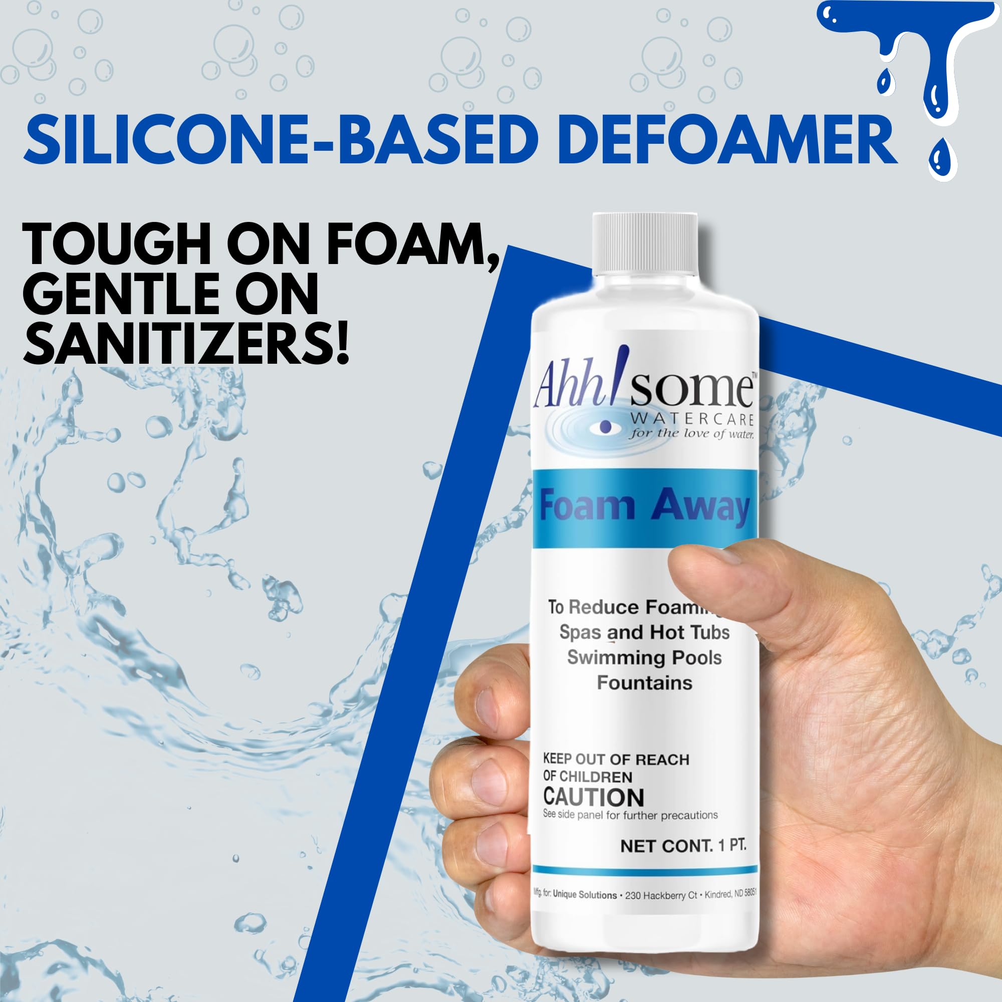 Ahh-Some Water Care foam eliminator circulates after dosing for best results