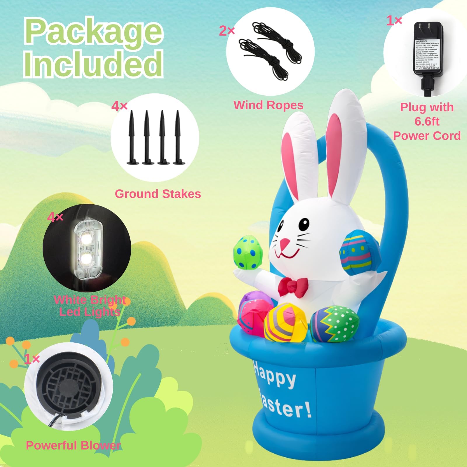 Ahititi Easter bunny outdoor yard decor brightens your lawn or garden.