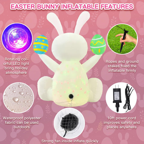 Ahititi 4ft inflatable inflates in seconds for fast Easter decorating.