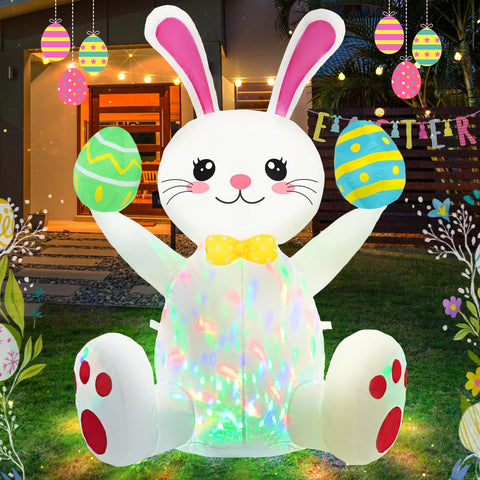 Ahititi Easter inflatable bunny with eggs, 4ft tall, ideal for festive yard decoration.