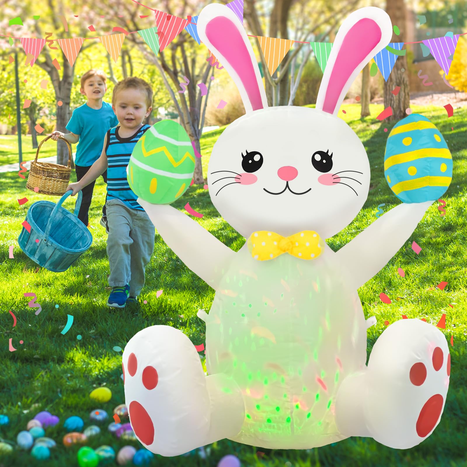 Ahititi bunny is weatherproof and tear-resistant for repeated seasons.