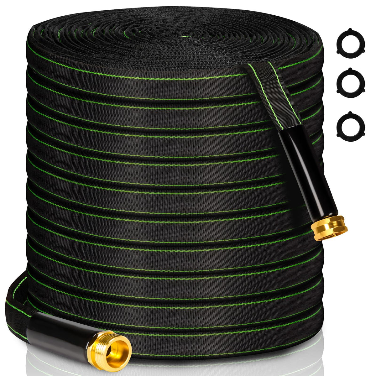 Ahititi garden hose 100ft flat design ensures uninterrupted watering around the yard.