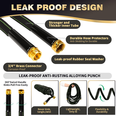 Ahititi non expand hose features durable washer to prevent leaks during use.
