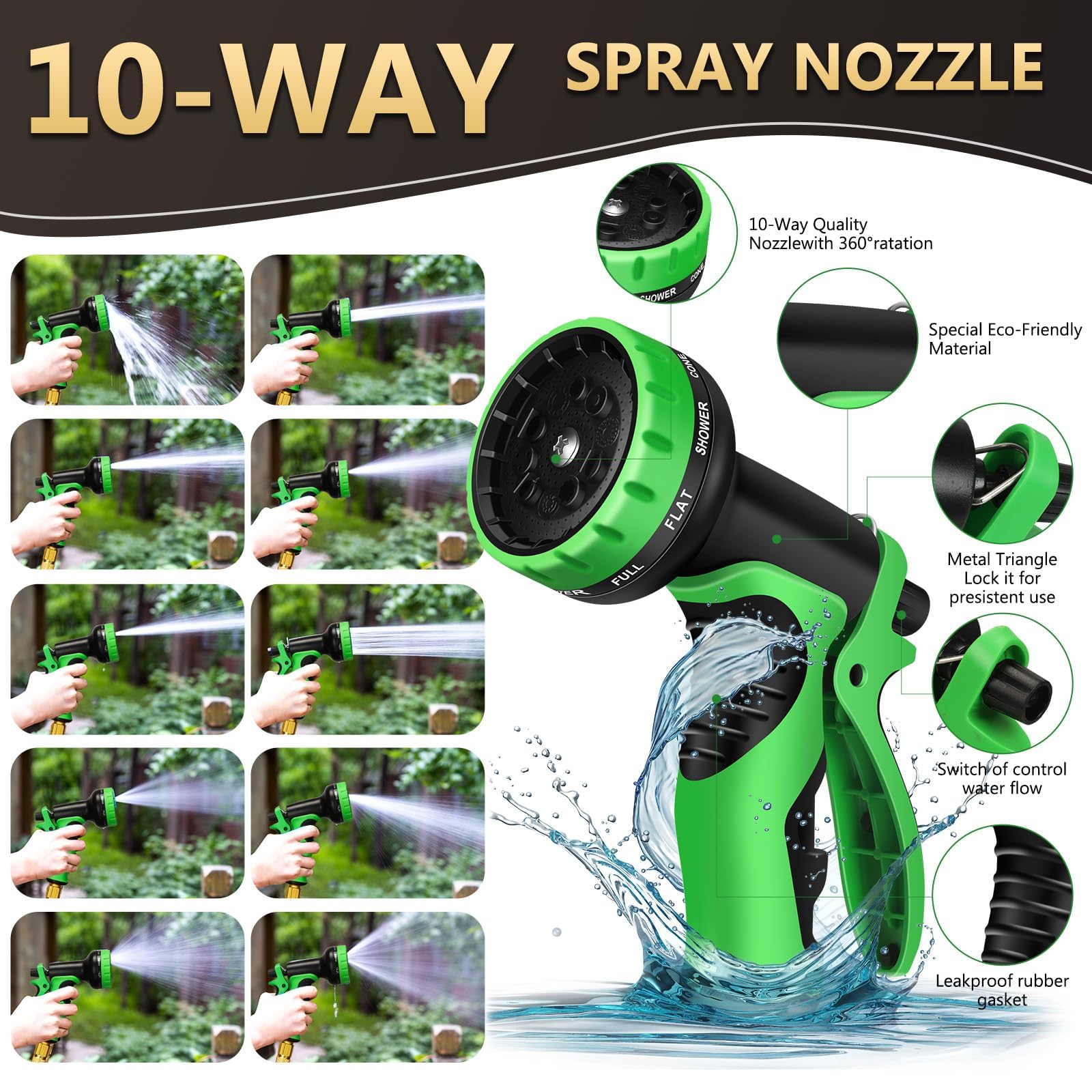 Ahititi garden hose with three-quarter brass fittings for durable, leak-free connections.