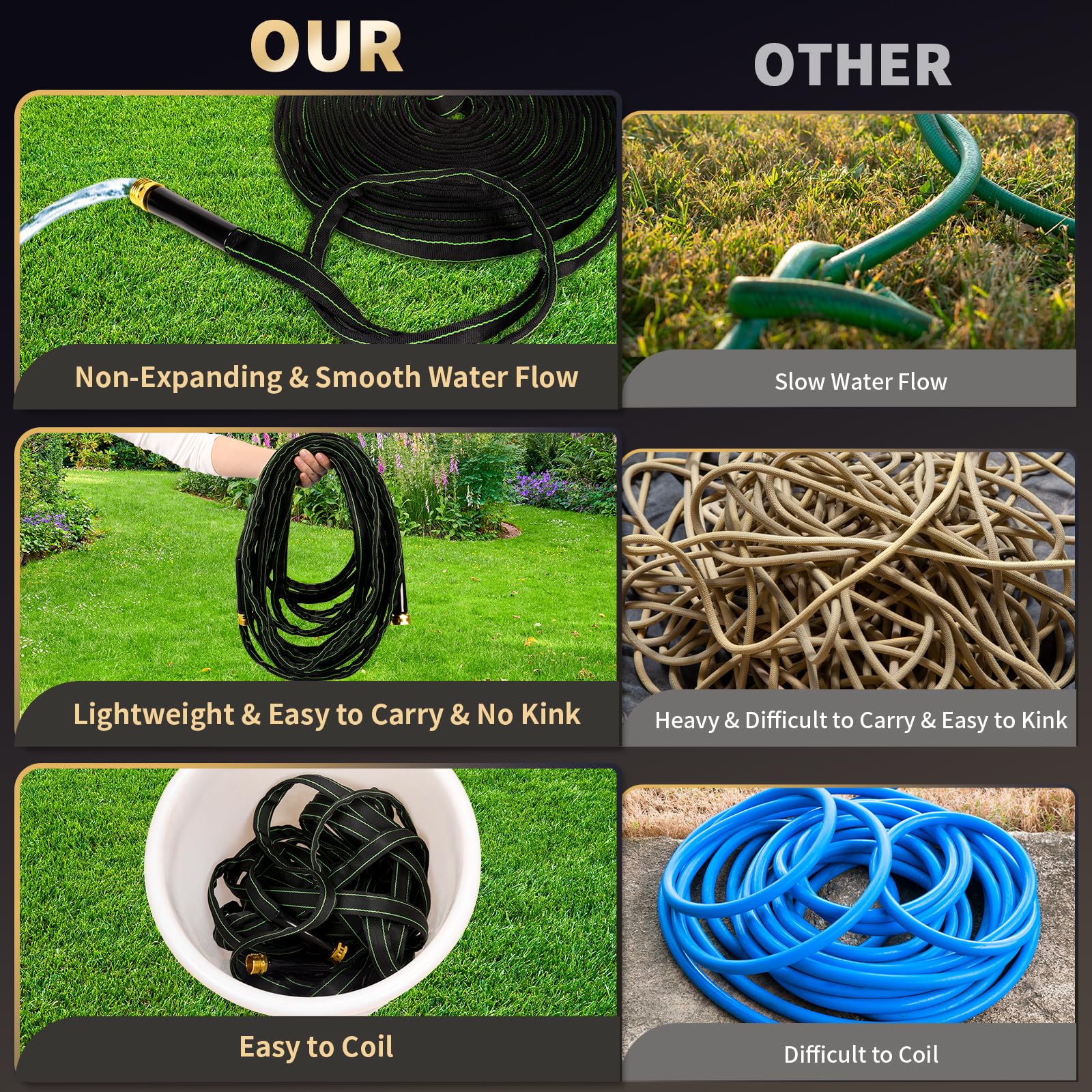 Ahititi leakproof connector system, reduces drips near hose ends.