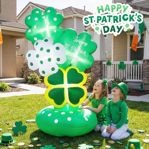 Ahititi shamrock with built-in LEDs lights up for night-time visibility.