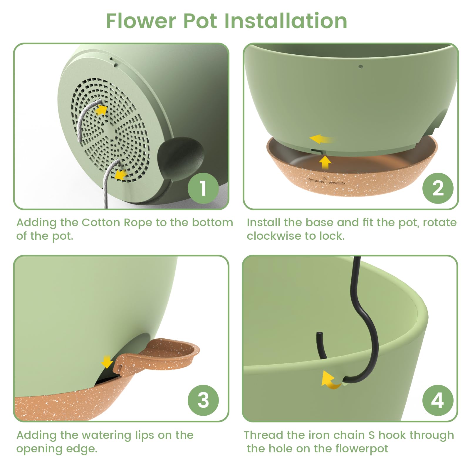 AHJZO 12-inch hanging pot offers ample space for larger plants.