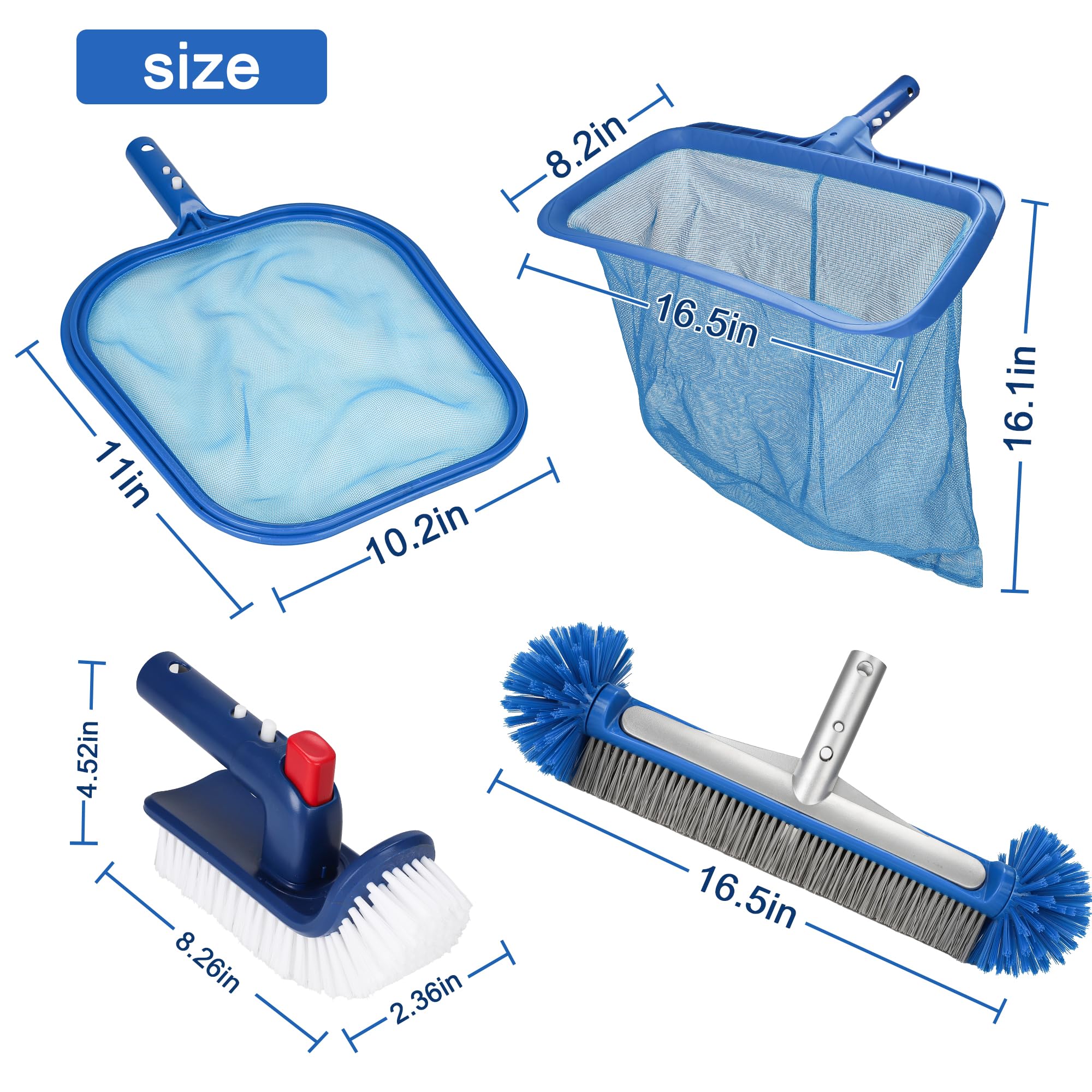 Ahomdoo half-depth skimmer net captures more debris per sweep