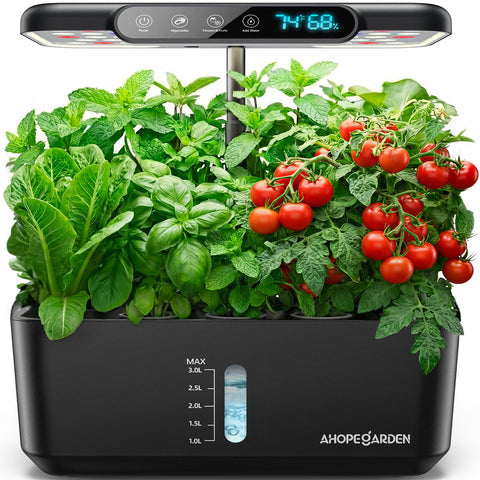 Ahopegarden 10-pod hydroponic system front view for compact kitchen herb growing