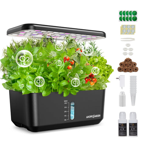 Ahopegarden 10-pod indoor garden with water window for easy monitoring.