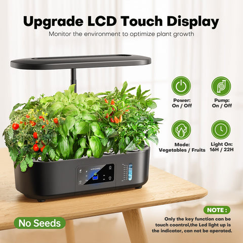 Ahopegarden 12-pod planting area enables diverse herbs and greens year-round.